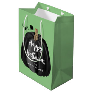 Elegant Black Pumpkin Halloween  Medium Gift Bag