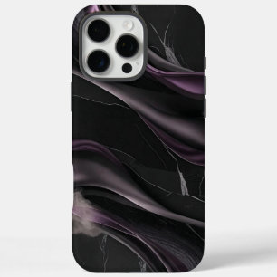 Elegant Black & Purple Abstract Design iPhone 16 Pro Max Case