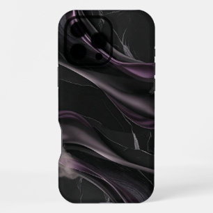 Elegant Black & Purple Abstract Design iPhone 16 Pro Max Case
