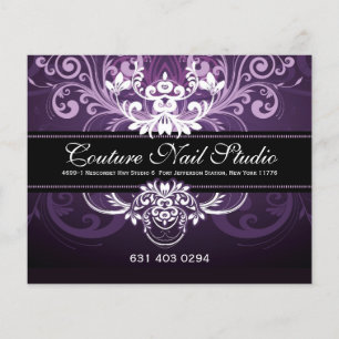 Elegant Black Purple & White Tones Vintage Frame Flyer
