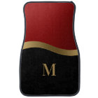 Elegant Black Red and Gold Monogram