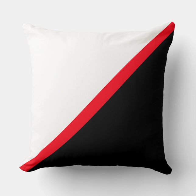 Elegant Black Red and White Throw Pillow (Front)