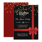 Elegant Black Red Bow Christmas Holiday Party