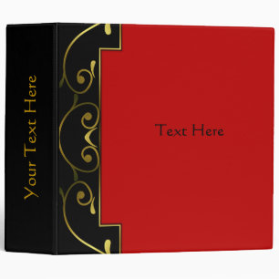 Elegant Black & Red Custom Binder