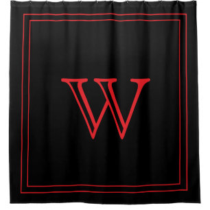 Elegant Black &Red Monogram initial