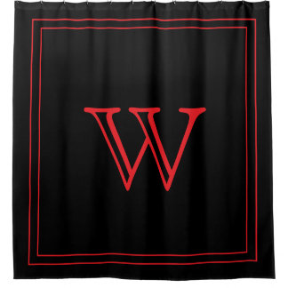 Elegant Black &Red Monogram initial