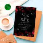 Elegant Black Red Roses Floral Save The Date<br><div class="desc">Embrace romance and sophistication with our custom-designed, elegant Black Red Roses Floral Save the Dates. These charming invitations are sure to set a tone of love and joy for your upcoming celebration. Available as printed or digital invitations, each piece is meticulously designed with love by Mylini Design, an experienced designer...</div>