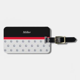 Elegant Black Red Silver Luggage Tag