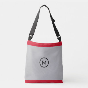 Elegant Black, Red & Silver Striped Crossbody Bag