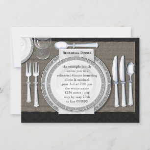 Elegant Black Rehearsal Dinner Invitations