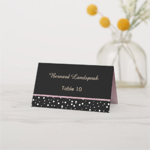 Elegant Black & Rose Gold 40th Birthday Escort Place Card