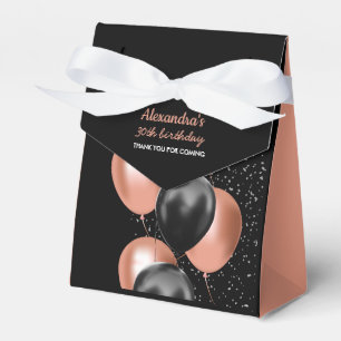 Elegant Black Rose Gold Balloon Chic Thank you Favor Box