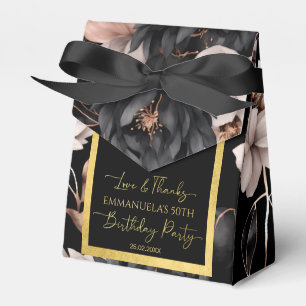 Elegant black rose gold birthday favors template favor box