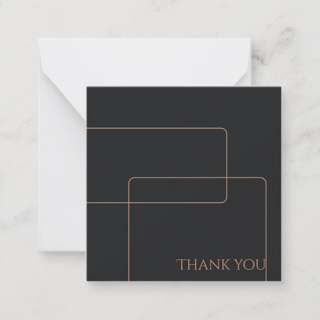 elegant Black  rose gold Modern  Card (Front)