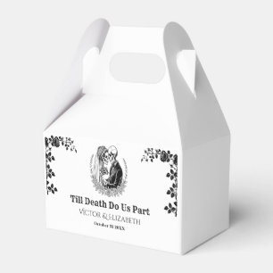 Elegant Black Rose "Till Death" Skeleton Wedding Favor Box