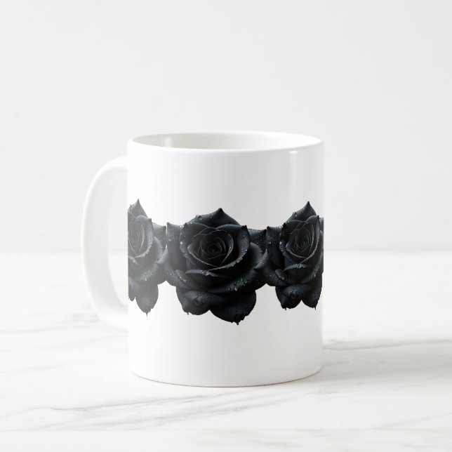 Elegant Black Roses Coffee Mug  (Front Left)