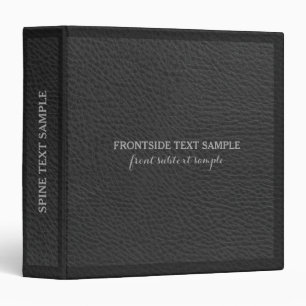 Elegant Black Ruff Faux Leather Print Binder