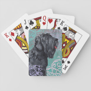 Elegant Black Russian Terrier Playing Cards
