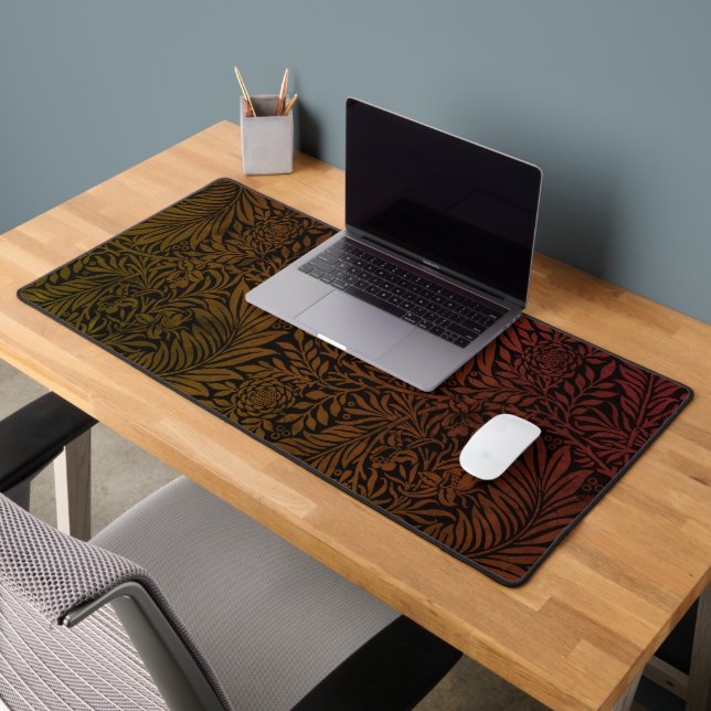 Elegant Black Rust Floral Botanical Desk Mat (Office 2)