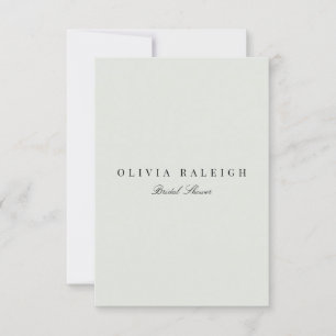 Elegant Black & Sage Bridal Shower Invitation
