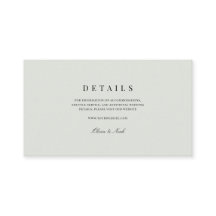 Elegant Black & Sage Green Wedding Details