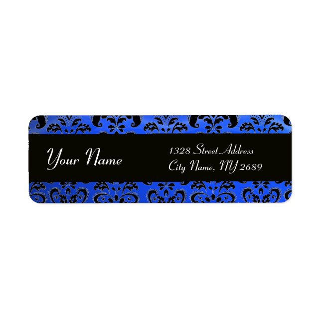 ÉLÉGANT BLACK SAPPHIRE BLEU DAMASK (Devant)