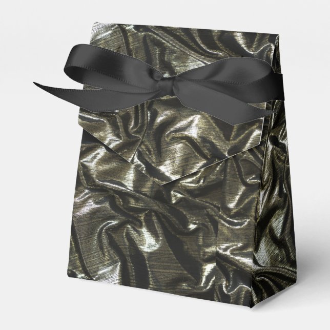 Elegant Black satin look favour box (Front Side)