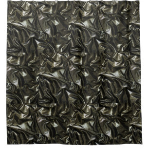 Elegant Black satin shower curtain