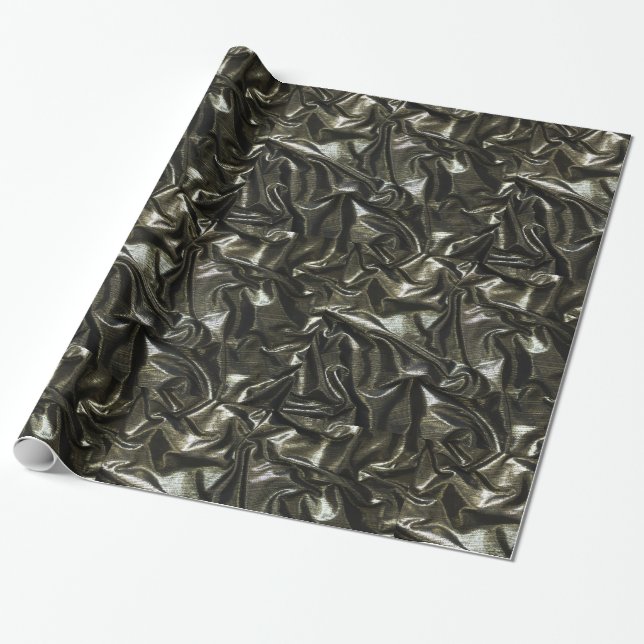Elegant Black satin wrapping paper (Unrolled)