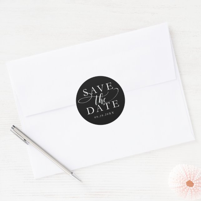 Elegant black save the date envelope seal (Envelope)