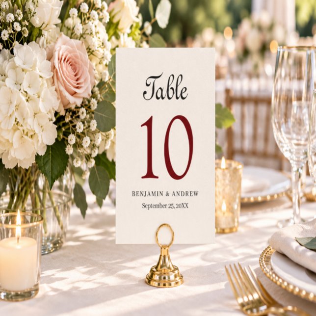 Elegant Black Script Acrylic Arch Table Number (Creator Uploaded)