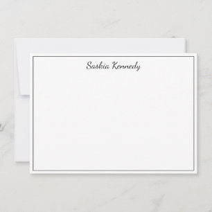 Elegant Black Script Border Personalized Card