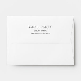 Elegant Black Script Calligraphy Graduation Envelope