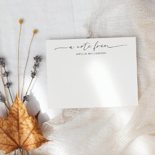 Elegant Black Script Calligraphy Personalized Name Card