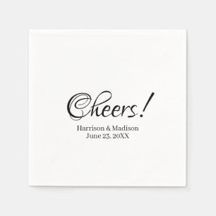 Elegant black script custom names text Wedding Napkin