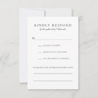 Elegant Black Script Dietary Restrictions Wedding