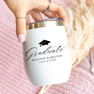 Elegant Black Script Graduate Name & Year