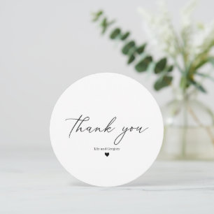 Elegant Black Script Heart Thank You