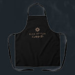 elegant black script logo leatherworks apron<br><div class="desc">a black colored apron with a business logo and branding. The black colors and text details can be personalized.</div>