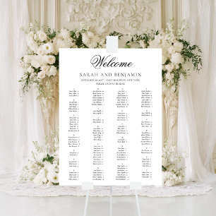 Elegant Black Script Minimal Wedding Seating Chart