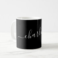 Elegant Black Script Modern Name Personalized