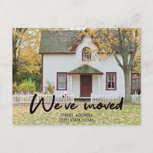 Elegant Black Script New House Warming Photo Announcement Postcard