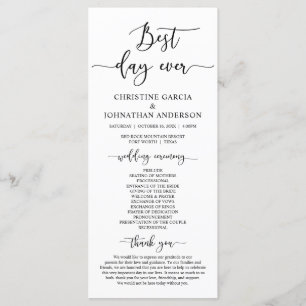 Elegant Black Script, Our Wedding Ceremony Program