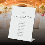 Elegant Black Script Table Number Seating Chart Pedestal Sign<br><div class="desc">These elegant black and white signature script table number seating chart signs are perfect for all celebrations. Designed by Thisisnotme©</div>