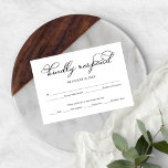 Elegant Black Script Wedding RSVP Card<br><div class="desc">Elegant Black Script Wedding RSVP Card</div>