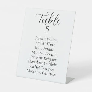 Elegant Black Script Wedding Seating Chart Table Pedestal Sign