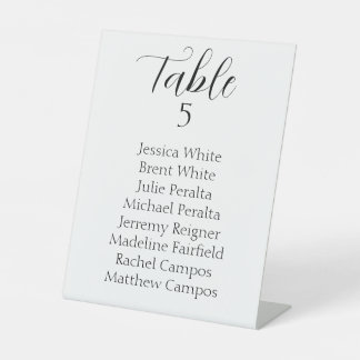 Elegant Black Script Wedding Seating Chart Table Pedestal Sign