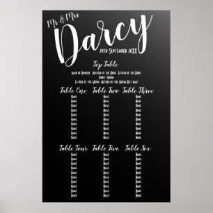 Elegant Black Seating Chart