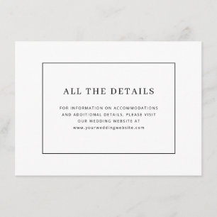 Elegant Black Serif Wedding Information Card