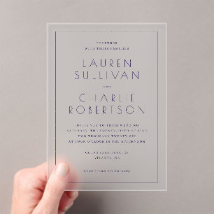 Elegant Black Serif Wedding Invitation
